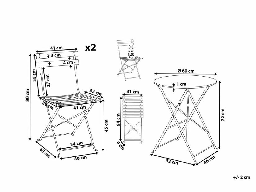 Set pentru grădină FLORI (roz) (pentru 2 persoane)