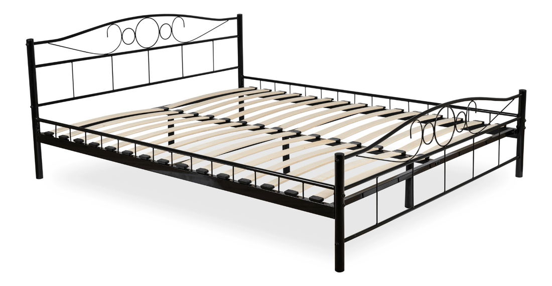 Metalni krevet 160 cm Granjeros (crna) (s podnicom)