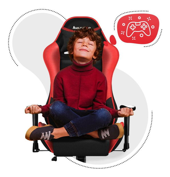 Scaun gaming pentru copii Rover 6 (negru + roșu)