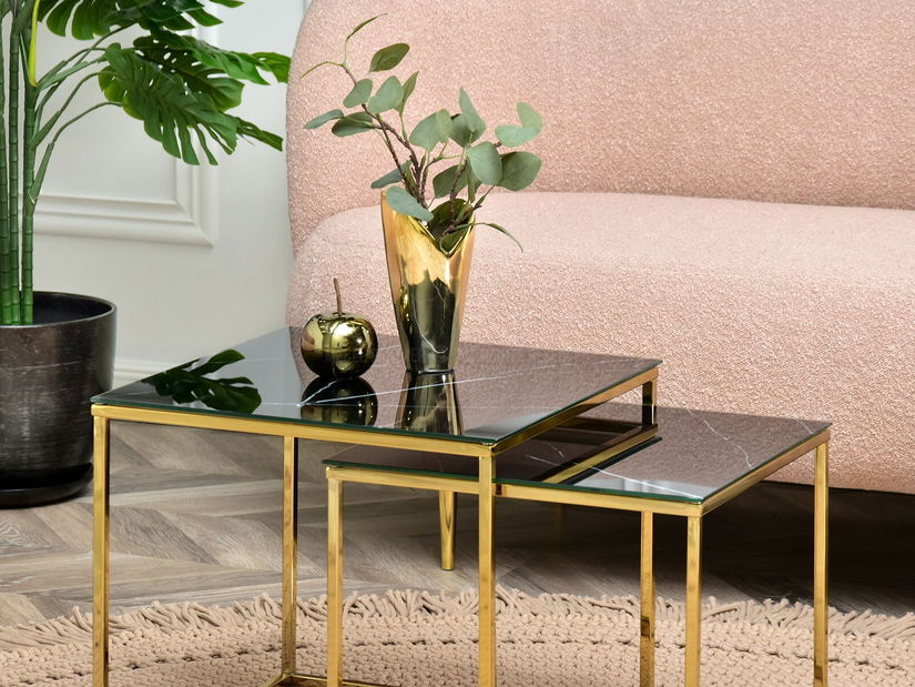 Dohányzóasztal Prana Law (fekete márvány + arany)