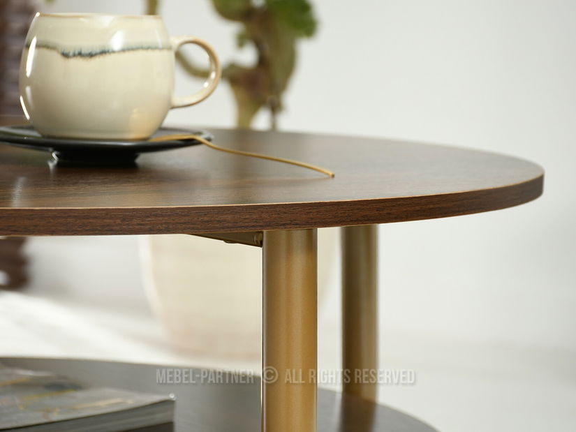 Măsuță de cafea Randolf Xl (nuc + auriu)