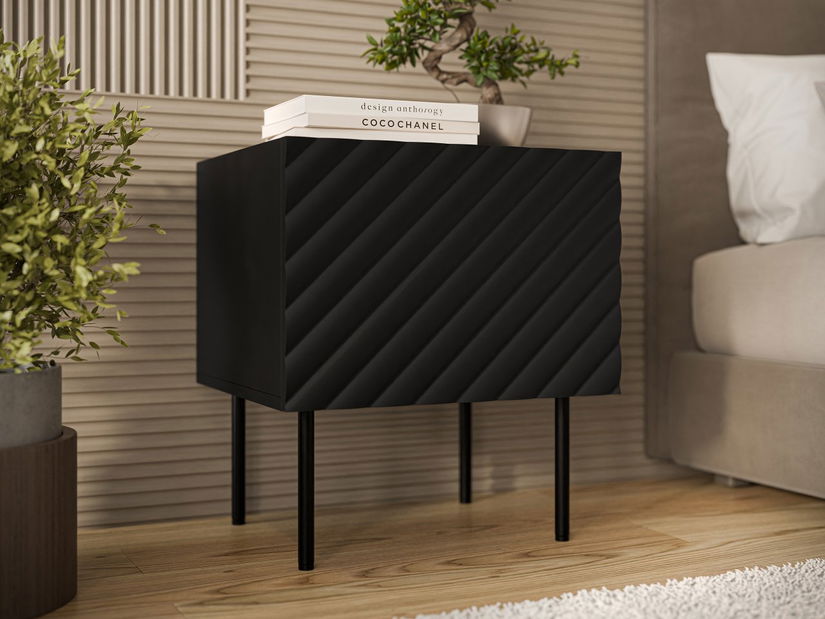 Set 2 nočných stolíkov Grotzi 1D (čierna) 