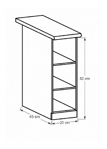 Dulap inferior de bucătărie D20P Sillina (Nuc milano)