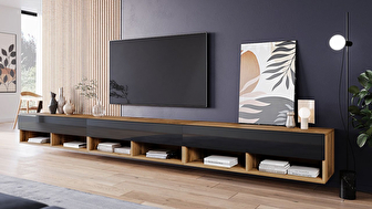 TV szekrény/asztal 300 Adela (wotan + fényes fekete)