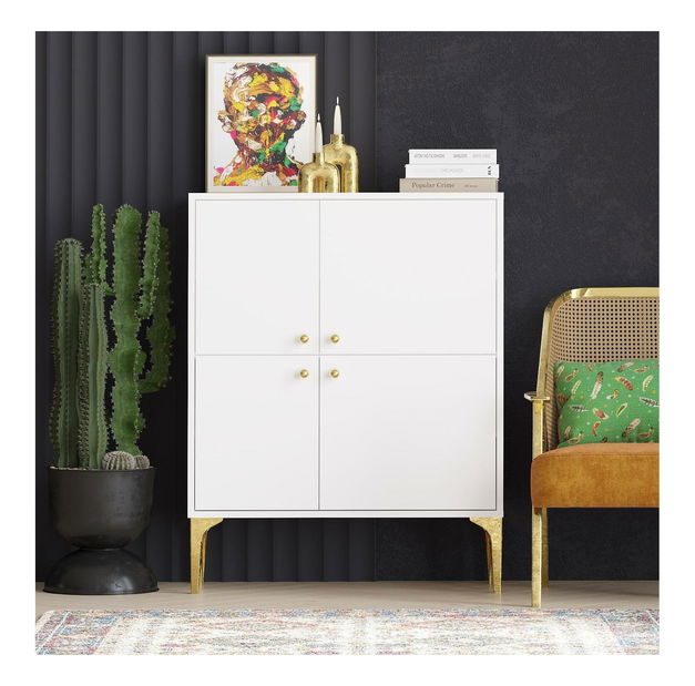 Szekrény Lipamo 6 (fehér + arany) 