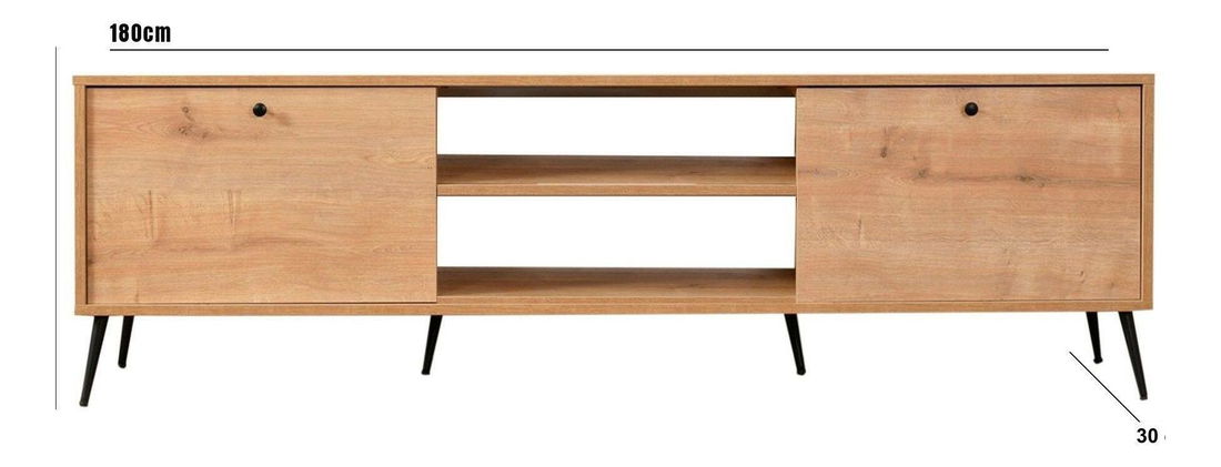 TV asztal/szekrény Luke (tölgy + fekete)
