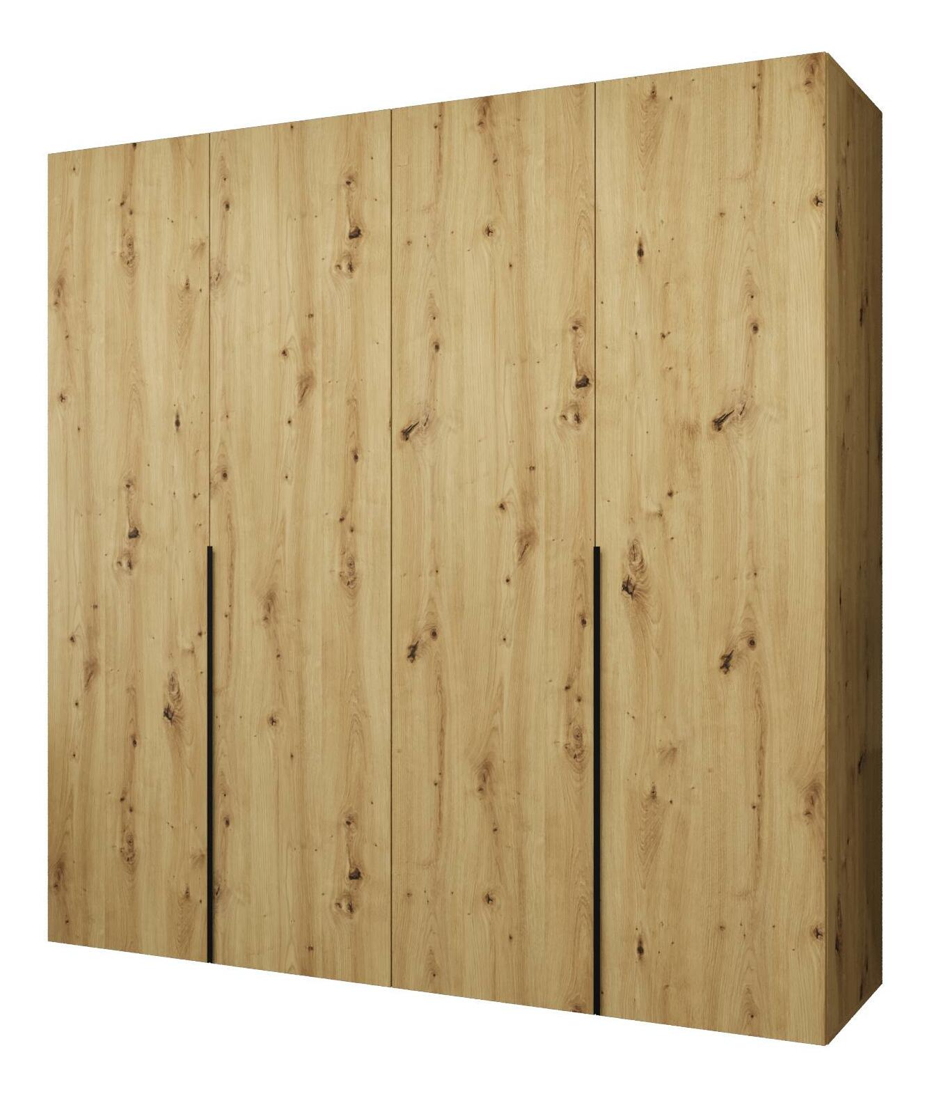 Šatníková skriňa 200 cm Alice 1 (dub artisan + čierna)