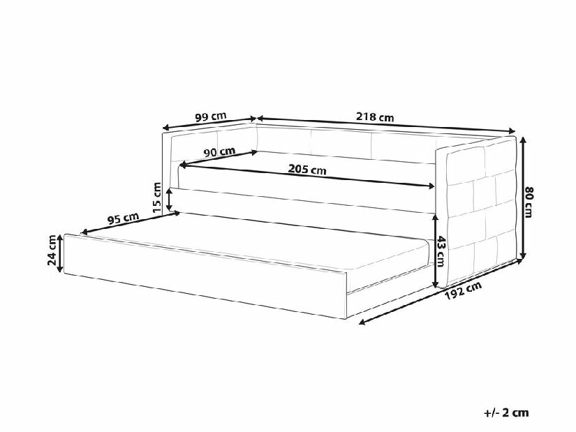 Jednostruki krevet 200 x 90 cm Chaza (zelena)