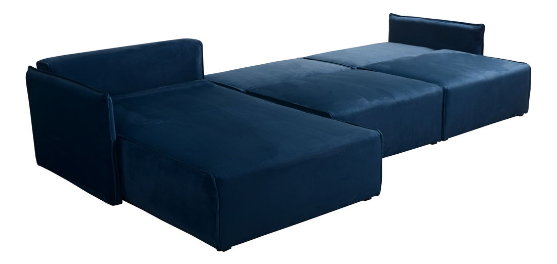 Rohová sedačka Leonaro 2 (tmavomodrá) (L)