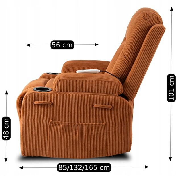 Masážne kreslo Banesto (oranžová) 