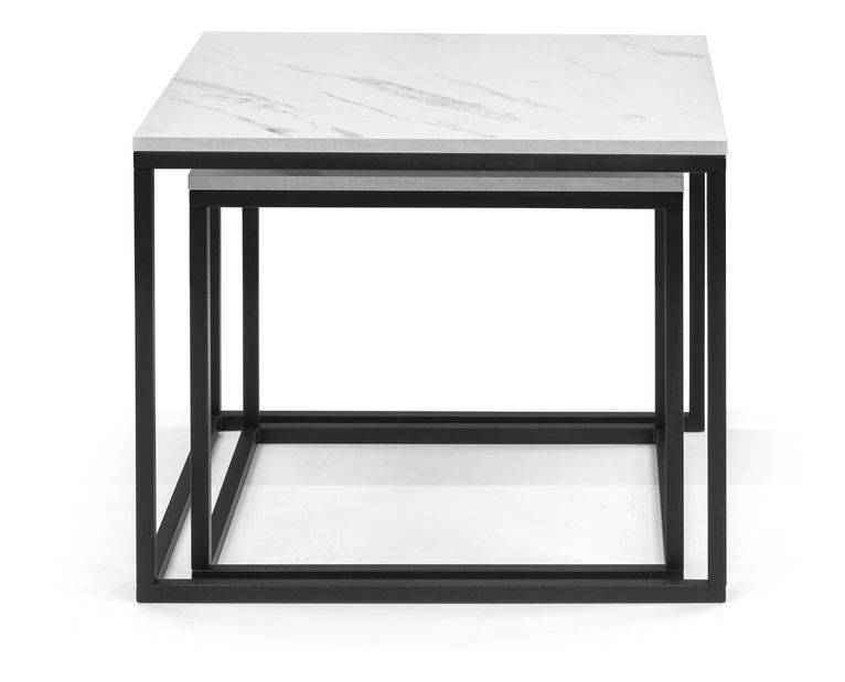 Zostava 2 konferenčných stolíkov Verona (biely mramor)