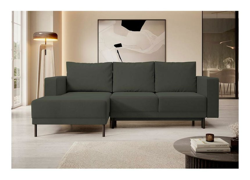 Rohová sedacia súprava Rodriguez mini (L) (zelená + čierna)