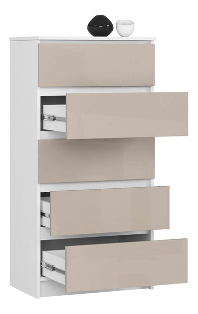 Comodă Kalista V (cappuccino lucios)