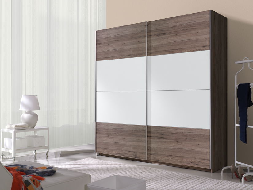 Šatníková skriňa Benson Typ 17 (san remo tmavý + biela)