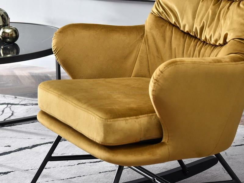 Fotelja Lusil (zlatna + crna)