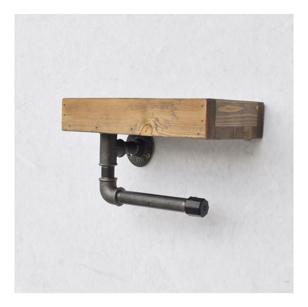 Držiak na toaletný papier Nenanu 17 (orech + čierna)