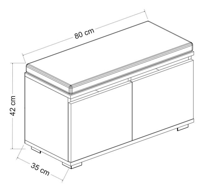 Skrinka na topánky Dragan (travertín) 
