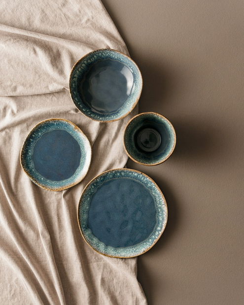 Set de sufragerie (18 buc.) Kitty (indigo) *vânzare stoc