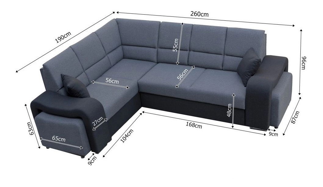 Rohová sedačka Wan (svetlomodrá) (P)