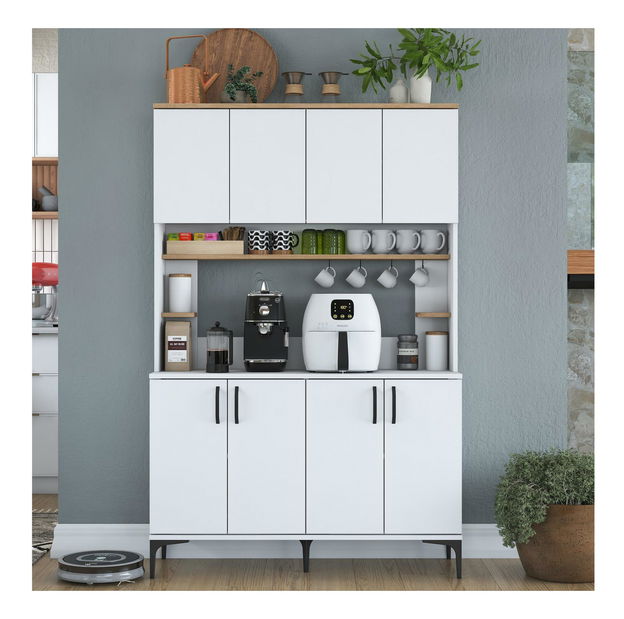 Policová skriňa Jenaretta 176 (biela + orech)