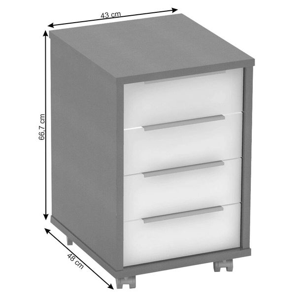 Dulap birou Hamila NEW TYP 14 (grafit + alb)