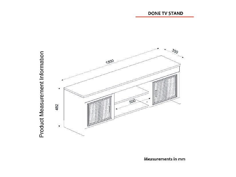 TV stolić/ormarić Donna (bijela + tamnosmeđa)
