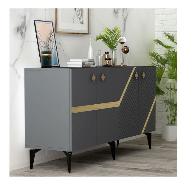 Szekrény Tabivo (antracit + arany) 