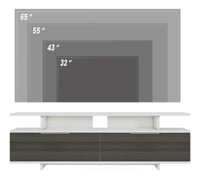 TV asztal/Szekrény Dreamies (szürke + fehér + dió) 