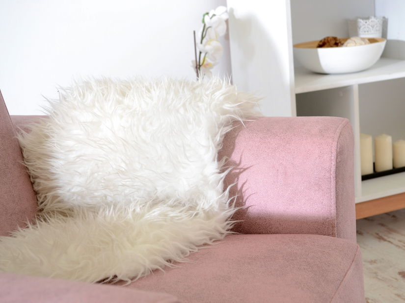 Relaxačné kreslo Kadim (ružová + buk)