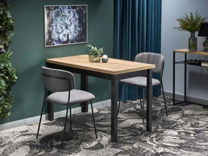 Masă de sufragerie Calaba (Negru + Stejar wotan)