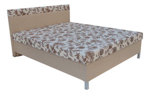 Bračni krevet 160 cm Agata (bež) (s podnicama i madracima) 