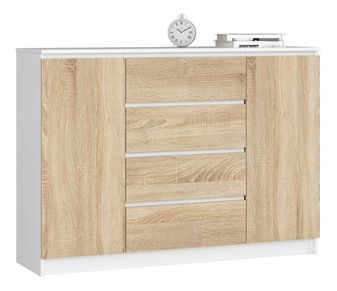 Komoda Keanu IV (bijela + hrast sonoma)