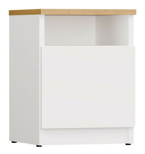 Nočný stolík Gustaban 2 (biela + dub artisan)