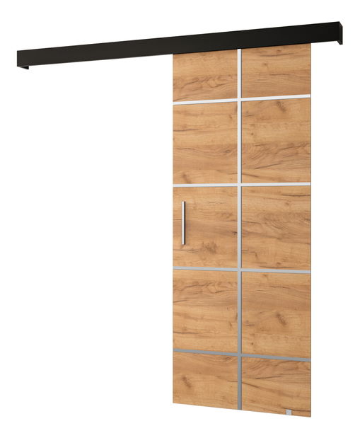 Uși culisante 90 cm Sharlene III (craft auriu + negru mat + argintiu)