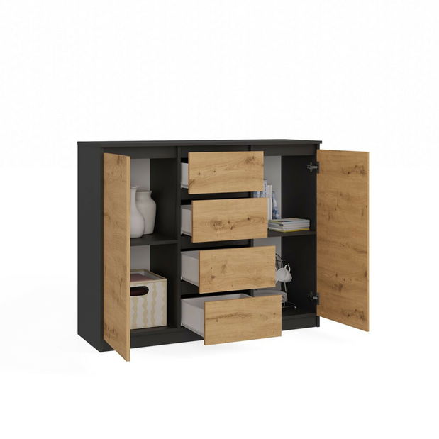 Komoda Musecalo 8 (antracit + dub artisan)