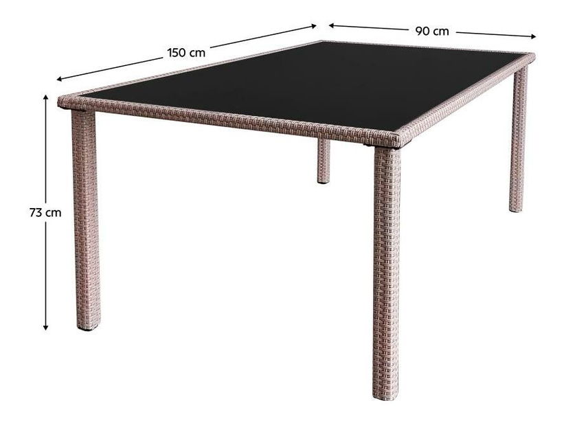 Záhradný stôl Asolenzias 2 (svetlohnedá) (pre 4-6 osôb)