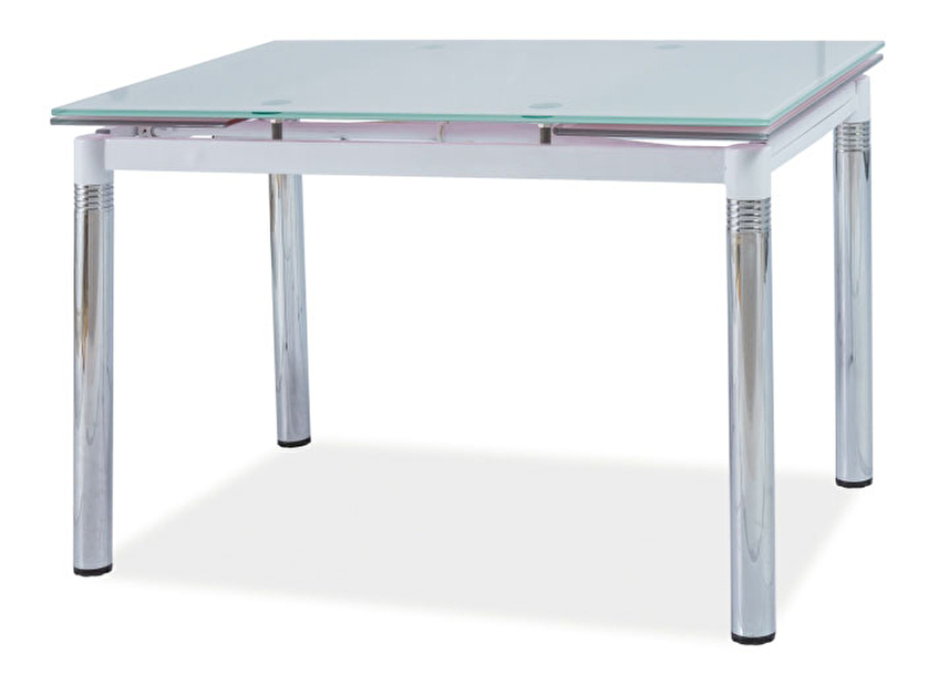 Masă de sufragerie extensibilă 110-170 cm Gerardo (alb + cromat) (pentru 4 până la 6 persoane)