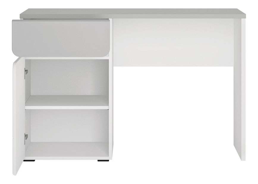 PC asztal Albunus B01 (alpesi fehér + fényes szürke)