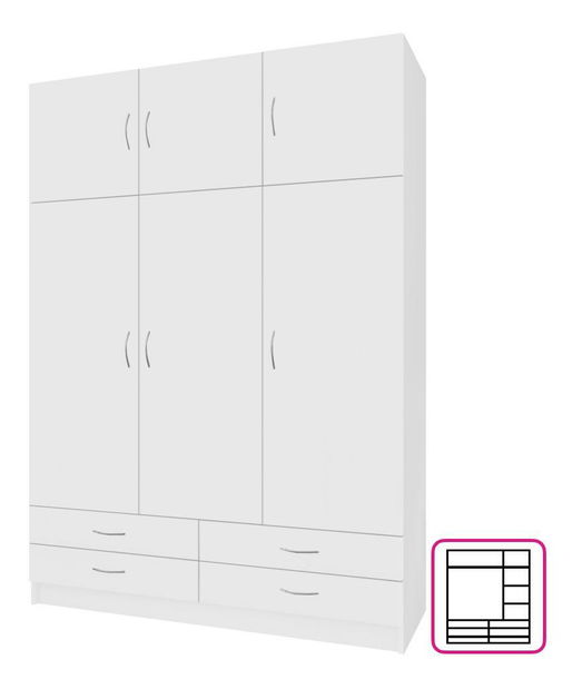 Ruhásszekrény Granulados (fehér) 