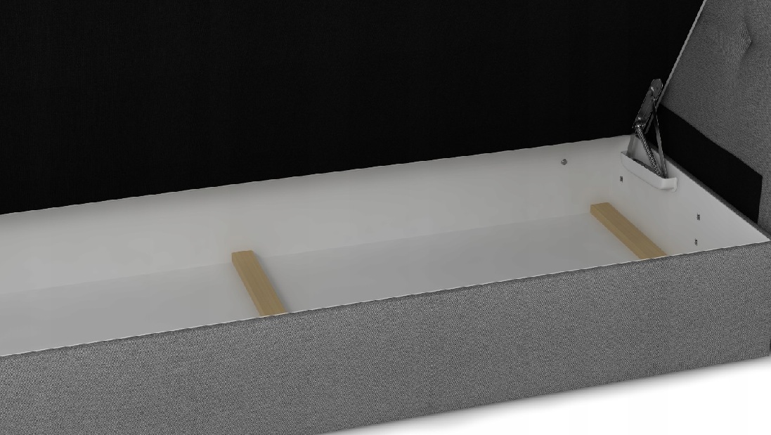 Bračni krevet 180 cm Boxspring Harlan Comfort (tamnoplava) (s podnicom, madracem i prostorom za odlaganje)