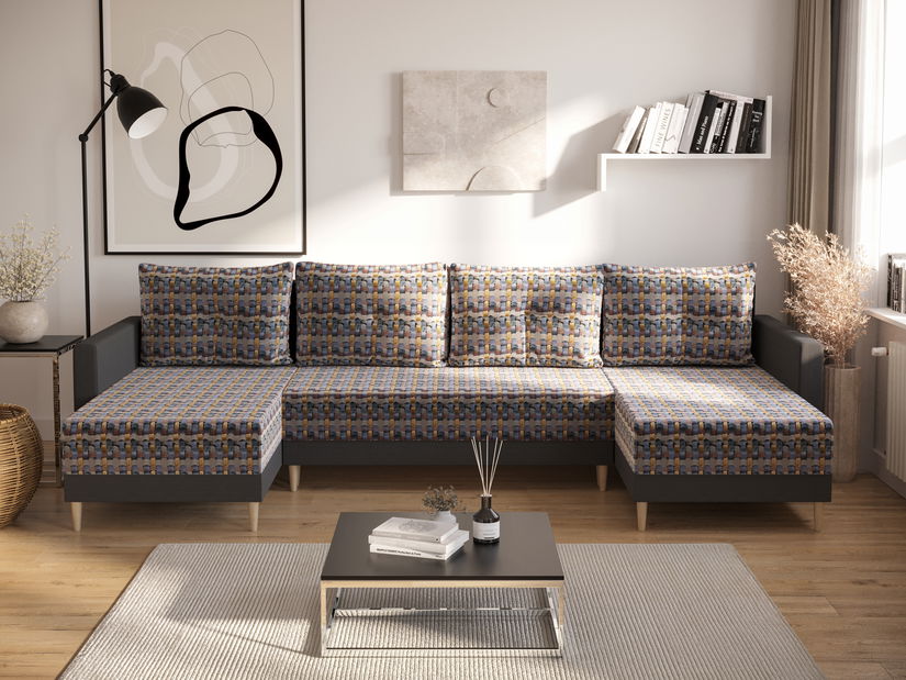 Kutna garnitura u obliku slova U Glimmer U (tamnosiva + svijetlosiva)