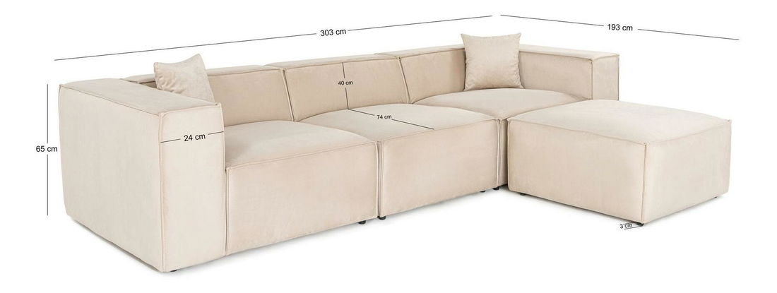 Kutna garnitura Lorella (krem)