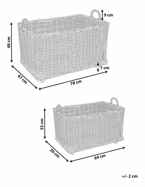 Set 2 ks košíkov Kitza (prírodná)