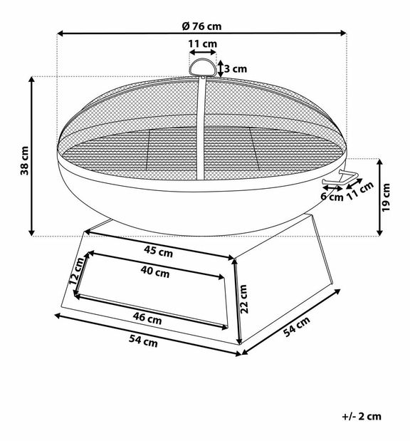 Kerti tűzhely SEMRE (acél) (fekete)