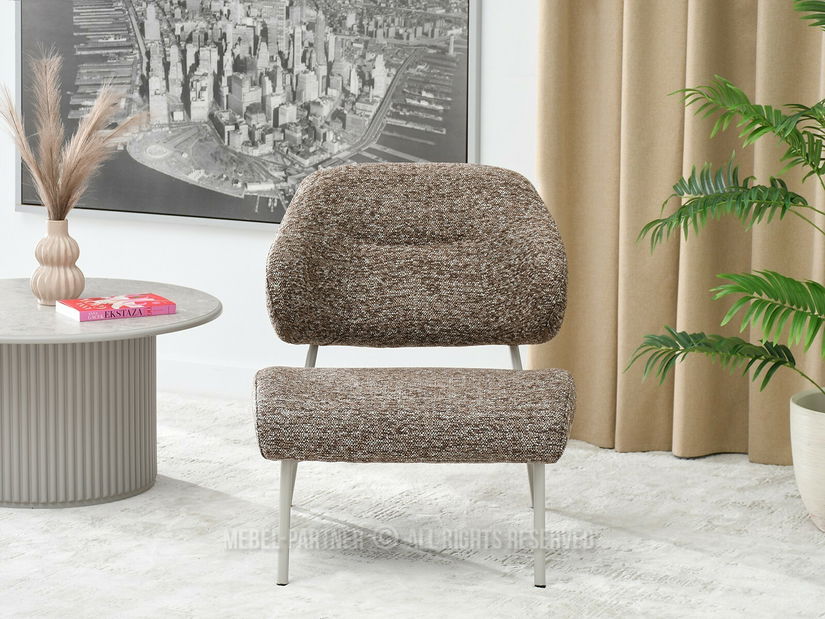 Kreslo Estrida F (tmavobéžová + sivá)