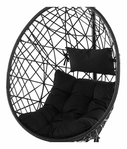 Závesné kreslo so stojanom ALTAI (kov) (čierna)