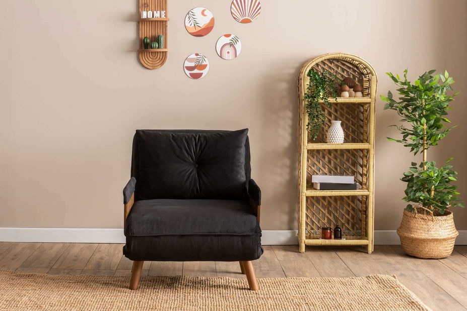 Fotel Como S (fekete)