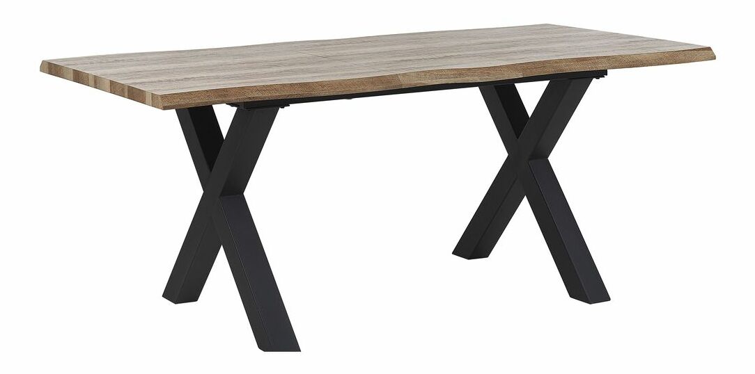 Scaun de sufragerie BORSON (lemn deschis + negru) (pentru 4 până la 6 persoane)