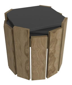 Set stolića za kavu (3 kom.)- Lorizolla (antracit + orah)