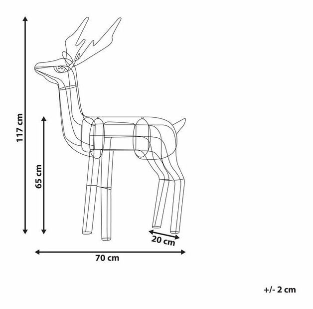 Decorațiune de exterior Cerb Lauza (argintiu)